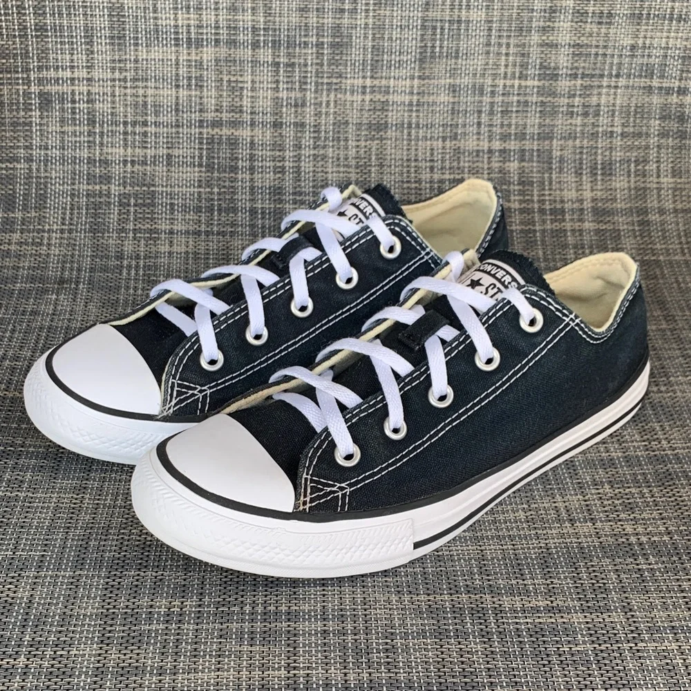 Converse Chuck Taylor All Star Low top Black Canvas Sneakers Shoes Youth Size 3